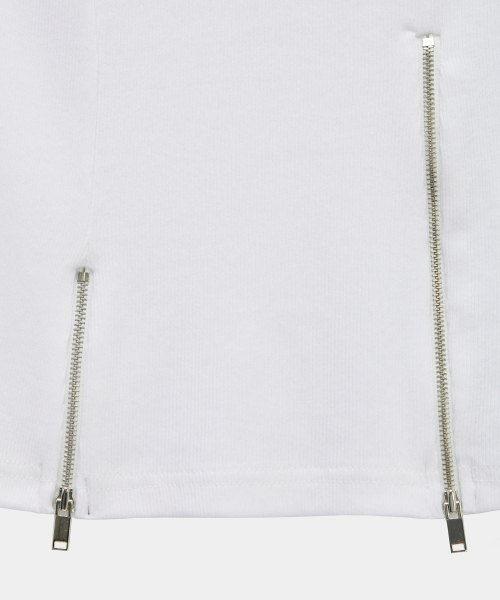 Unbal Panel Open Zipper Point Sleeve (Ivory)