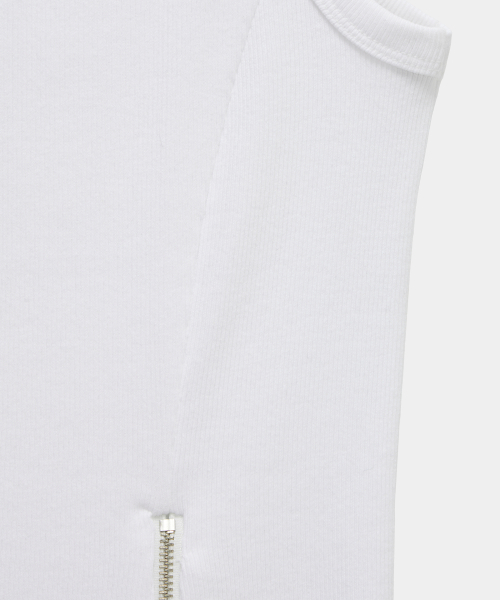 Unbal Panel Open Zipper Point Sleeve (Ivory)