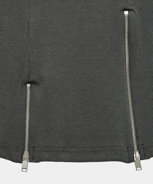 Unbal Panel Open Zipper Point Sleeve (Dark Gray)