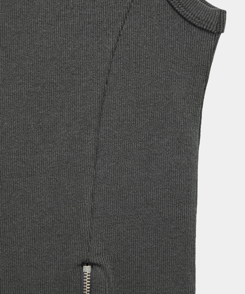 Unbal Panel Open Zipper Point Sleeve (Dark Gray)