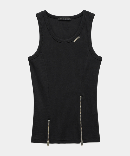 Unbal Panel Open Zipper Point Sleeve (Black)