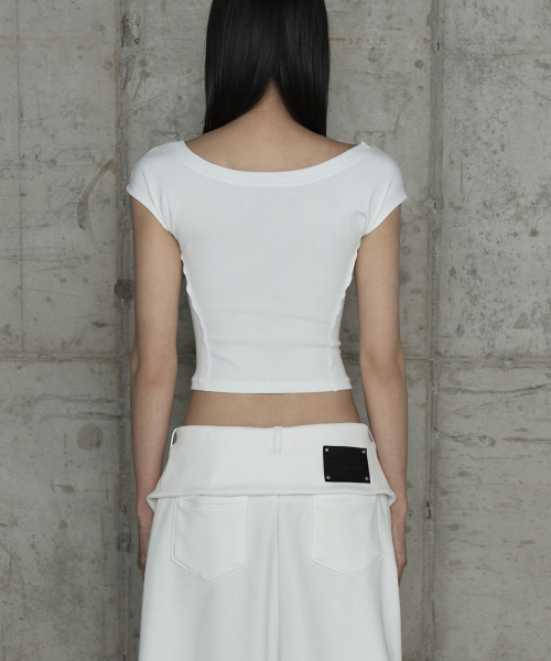 Pigment Damage Panel Short Top (Ivory)