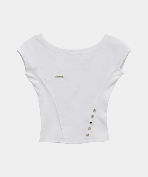 Pigment Damage Panel Short Top (Ivory)