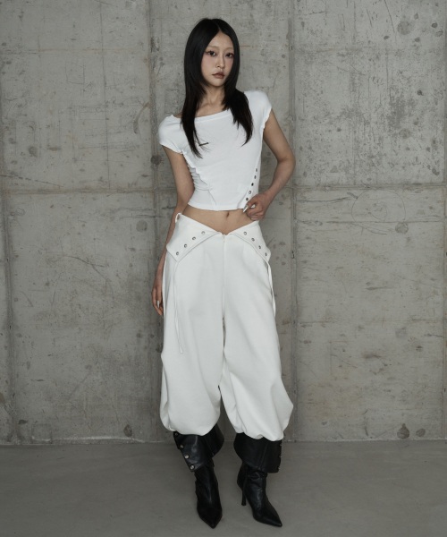 Pigment Damage Panel Short Top (Ivory)