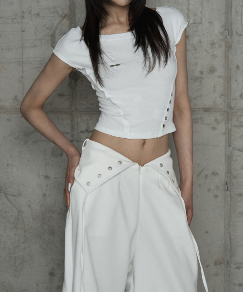 Pigment Damage Panel Short Top (Ivory)