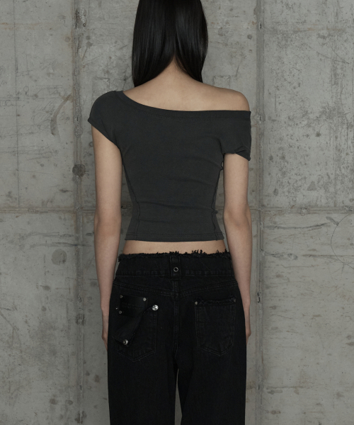 Pigment Damage Panel Short Top (Dark Gray)