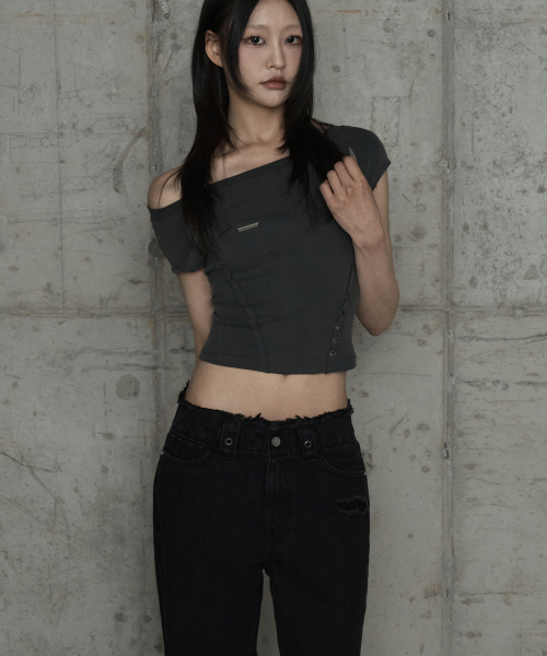 Pigment Damage Panel Short Top (Dark Gray)