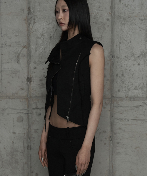 Diagonal Corset Vest (Black)