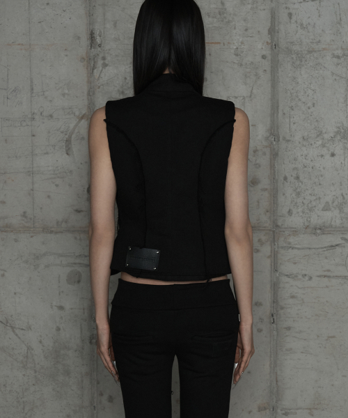 Diagonal Corset Vest (Black)