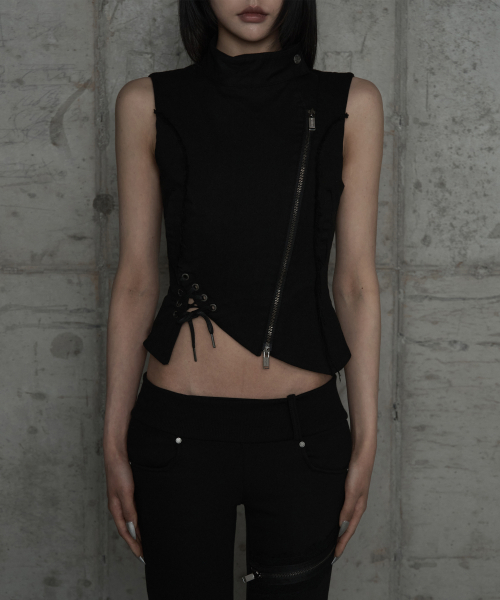 Diagonal Corset Vest (Black)