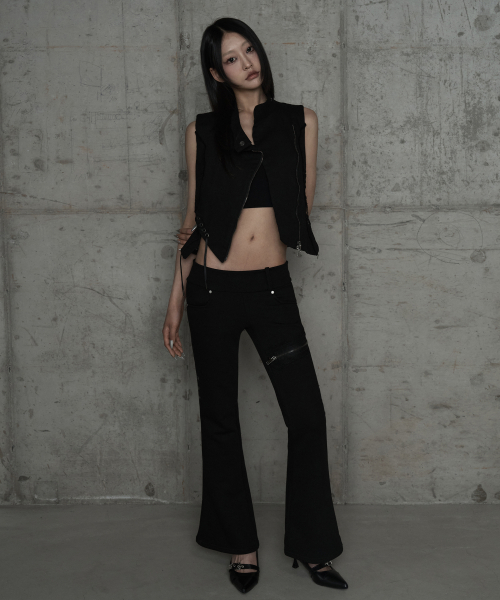 Diagonal Corset Vest (Black)