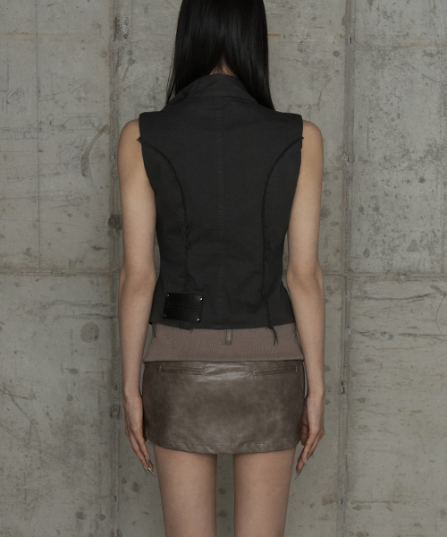 Diagonal Corset Vest (Dark Gray)