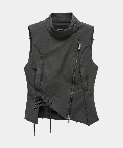 Diagonal Corset Vest (Dark Gray)