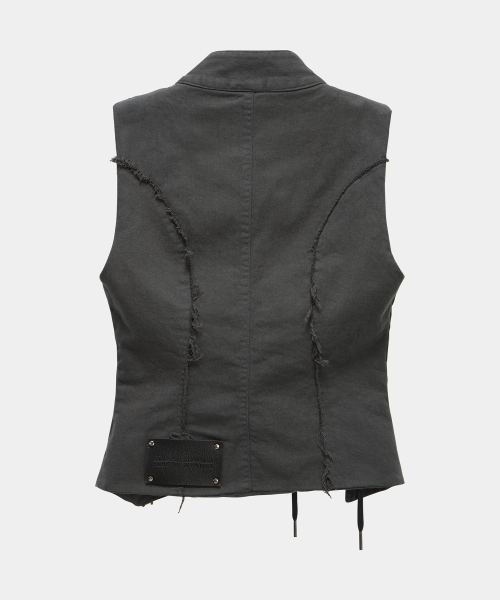 Diagonal Corset Vest (Dark Gray)