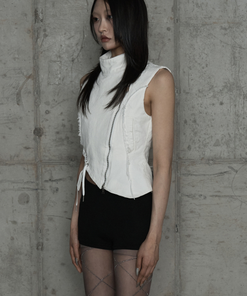 Diagonal Corset Vest (White)