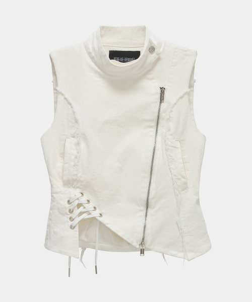 Diagonal Corset Vest (White)