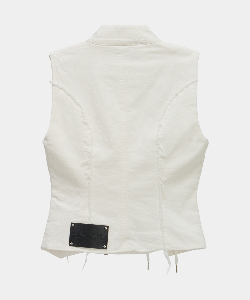 Diagonal Corset Vest (White)