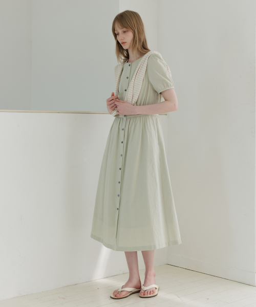 Mirage Button Long Dress_2colors