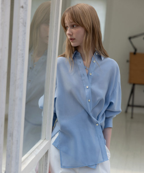 Brise Sheer Drape Shirt_2colors