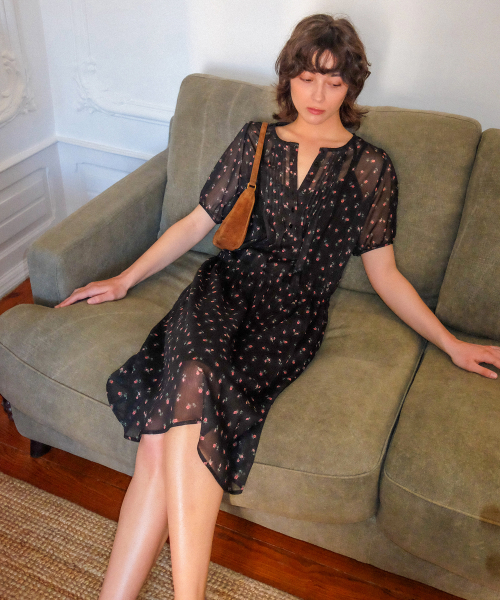 Ann Dress_Black Flower