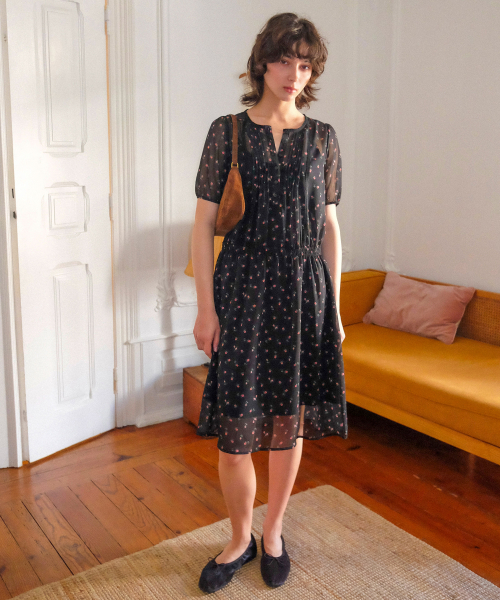 Ann Dress_Black Flower