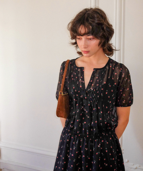 Ann Dress_Black Flower