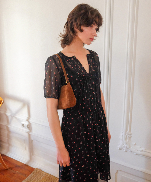 Ann Dress_Black Flower
