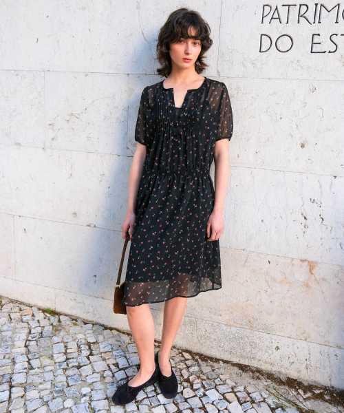 Ann Dress_Black Flower