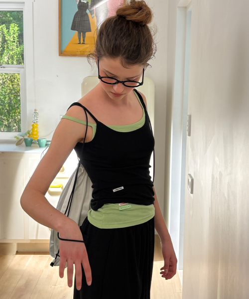 MINI LABEL SLIM SLEEVELESS BLACK