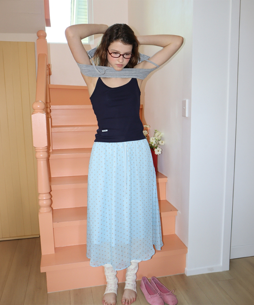 MINI LABEL SLIM SLEEVELESS NAVY
