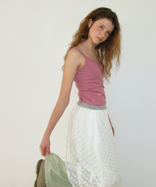 MINI LABEL SLIM SLEEVELESS PINK