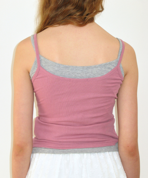 MINI LABEL SLIM SLEEVELESS PINK