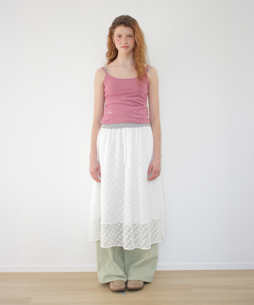 MINI LABEL SLIM SLEEVELESS PINK