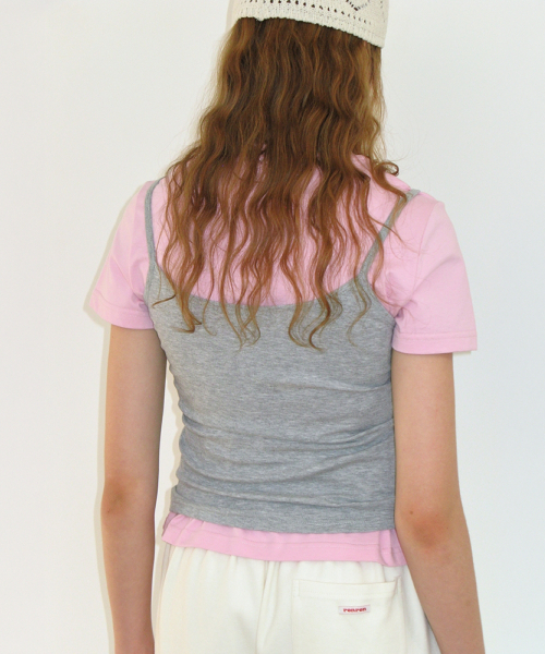 MINI LABEL SLIM SLEEVELESS GREY