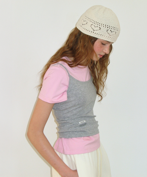 MINI LABEL SLIM SLEEVELESS GREY