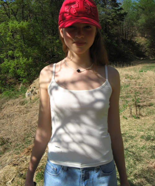 MINI LABEL SLIM SLEEVELESS WHITE