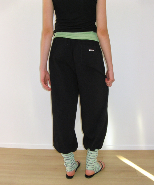 LEG WARMER LAYERED SWEAT PANTS BLACK
