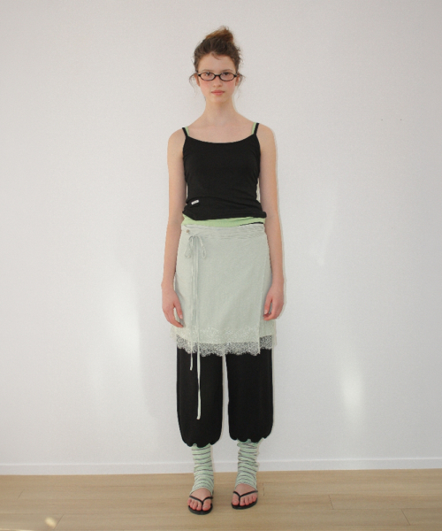 LEG WARMER LAYERED SWEAT PANTS BLACK