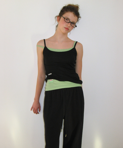 LEG WARMER LAYERED SWEAT PANTS BLACK