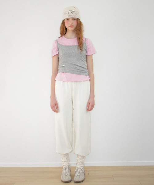 LEG WARMER LAYERED SWEAT PANTS IVORY