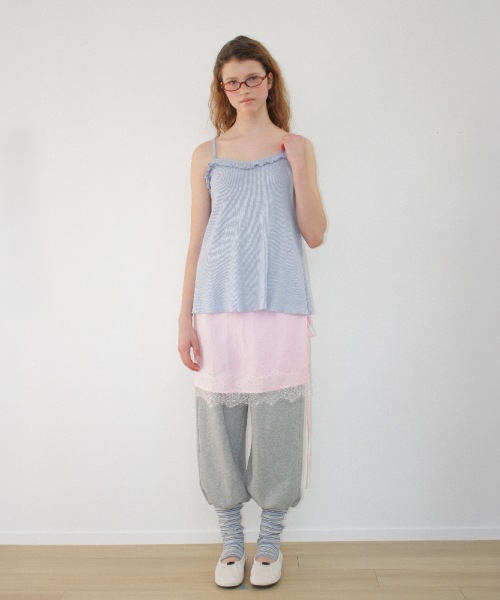 LEG WARMER LAYERED SWEAT PANTS GREY