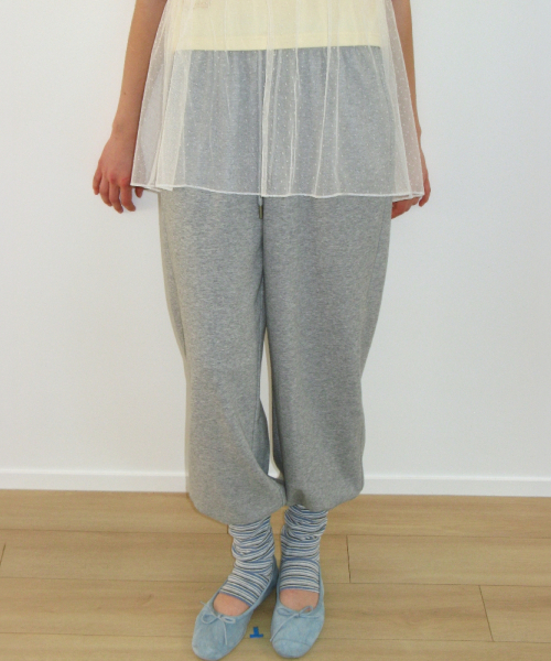 LEG WARMER LAYERED SWEAT PANTS GREY