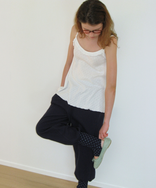 LEG WARMER LAYERED SWEAT PANTS NAVY