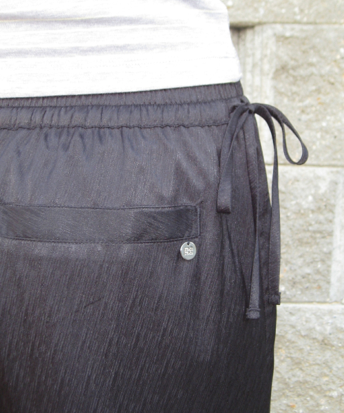 WAIST BOW TIE SHINING PANTS BLACK