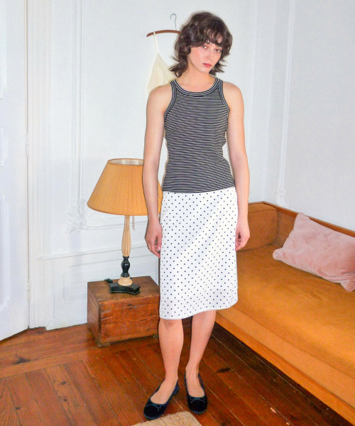 July Skirt_Dot White