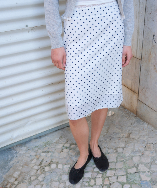 July Skirt_Dot White