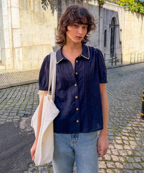 Mori Blouse_Navy