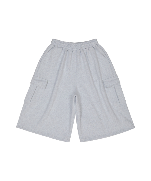 Cargo Bermuda Sweat Pants MELANGE WHITE