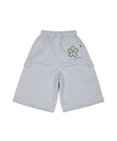 Cargo Bermuda Sweat Pants MELANGE WHITE
