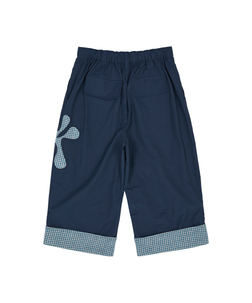 Check Applique Capri Pants NAVY